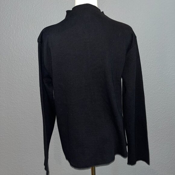 ZARA Black Cotton Blend Funnel Neck Long Sleeve Sweater - New with Tags - M - Picture 4 of 10